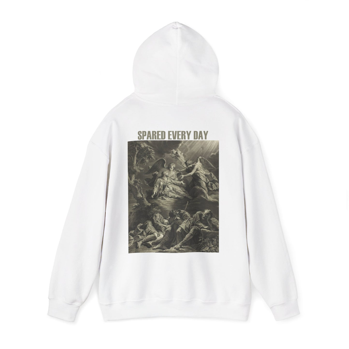 Classical Angel Art Hoodie - 'Spared Every Day' Vintage Renaissance Graphic Pullover