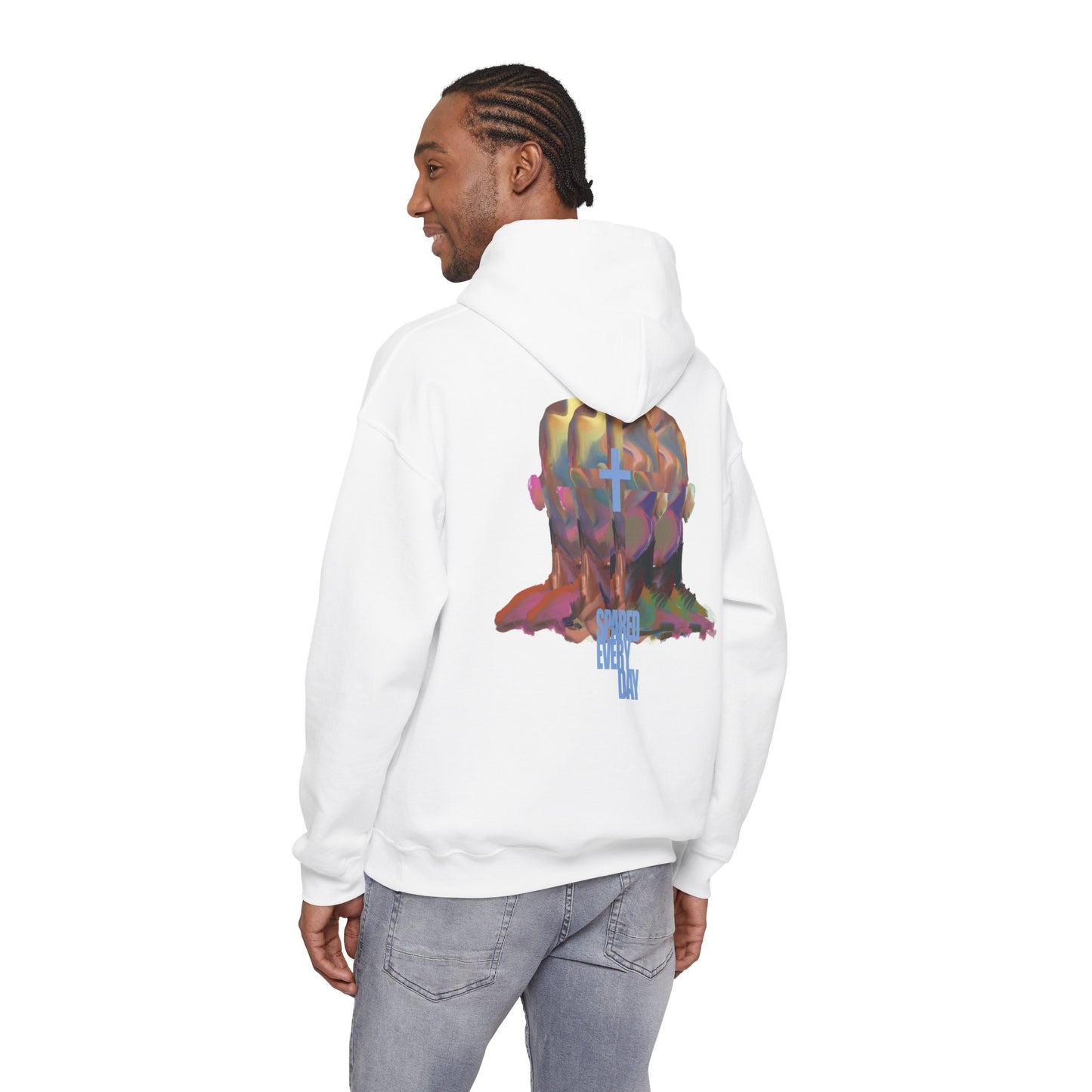 Painted Face Hoodie "SPAREDEVERYDAY"