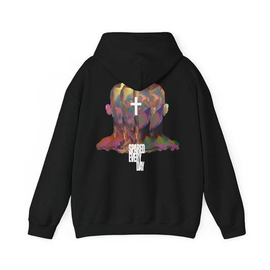 Painted Face Hoodie "SPAREDEVERYDAY"